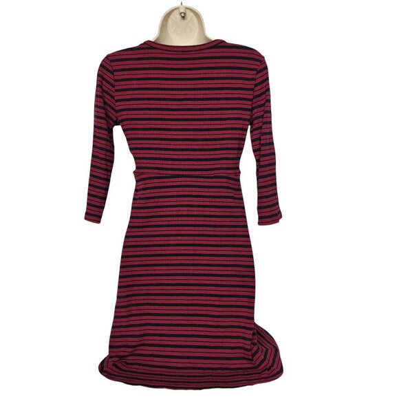 Old Navy Women's Ribbed Knit Striped Tunic Dress Red Black XL - Picture 3 of 4